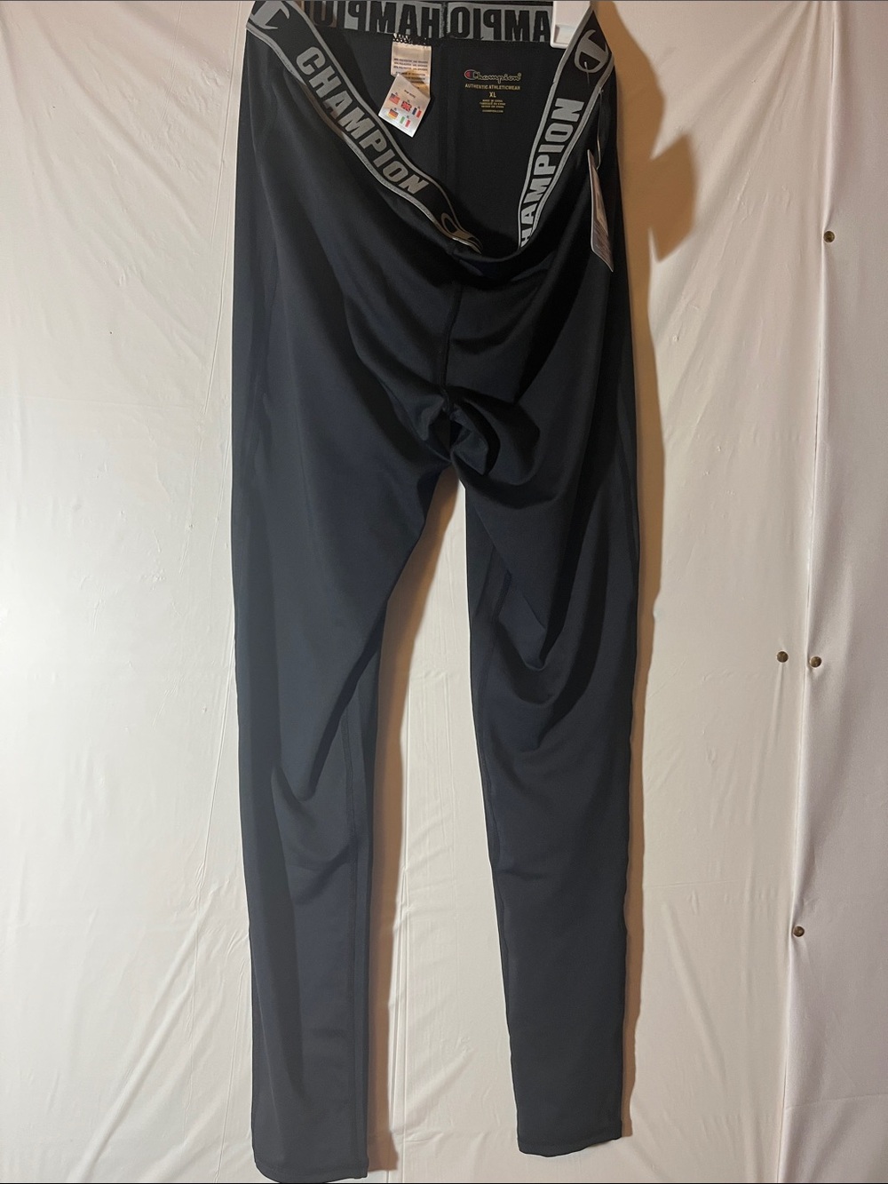 Champion Men's Black Athletic Compression Joggers with Branded Waistband